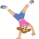 Woman Cartwheeling: Medium-Light Skin Tone on Facebook 2.0