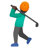 Person Golfing: Dark Skin Tone on Google Noto Color Emoji Android 8.0