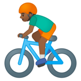 Man Biking: Medium-Dark Skin Tone on Google Noto Color Emoji Android 8.0