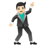 Man Dancing: Light Skin Tone on Google Noto Color Emoji Android 8.0