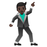 Man Dancing: Dark Skin Tone on Google Noto Color Emoji Android 8.0