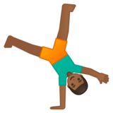 Man Cartwheeling: Medium-Dark Skin Tone on Google Noto Color Emoji Android 8.0