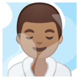 Man in Steamy Room: Medium Skin Tone on Google Noto Color Emoji Android 8.0