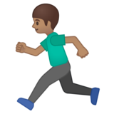 Man Running: Medium Skin Tone on Google Noto Color Emoji Android 8.0
