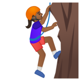 Person Climbing: Medium-Dark Skin Tone on Google Noto Color Emoji Android 8.0