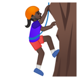 Person Climbing: Dark Skin Tone on Google Noto Color Emoji Android 8.0
