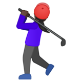 Woman Golfing: Dark Skin Tone on Google Noto Color Emoji Android 8.0