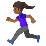 Woman Running: Medium-Dark Skin Tone on Google Noto Color Emoji Android 8.0
