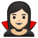Woman Vampire: Light Skin Tone on Google Noto Color Emoji Android 8.0