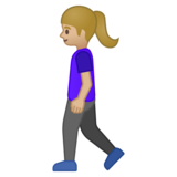 Woman Walking: Medium-Light Skin Tone on Google Noto Color Emoji Android 8.0