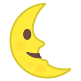 Last Quarter Moon Face on Google Noto Color Emoji Android 8.1