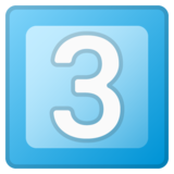 Keycap Digit Three on Google Noto Color Emoji Android 9.0