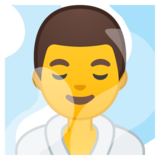Man in Steamy Room on Google Noto Color Emoji Android 9.0