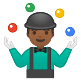 Man Juggling: Medium-Dark Skin Tone on Google Noto Color Emoji Android 9.0