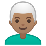 Man: Medium Skin Tone, White Hair on Google Noto Color Emoji Android 9.0