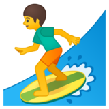 Person Surfing on Google Noto Color Emoji Android 9.0