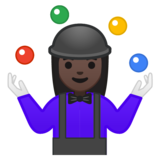 Woman Juggling: Dark Skin Tone on Google Noto Color Emoji Android 9.0