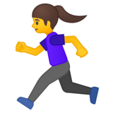 Woman Running on Google Noto Color Emoji Android 9.0