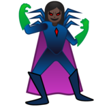 Woman Supervillain: Dark Skin Tone on Google Noto Color Emoji Android 9.0