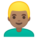 Man: Medium Skin Tone, Blond Hair on Google Noto Color Emoji Android 10.0