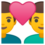 Couple with Heart: Man, Man on Google Noto Color Emoji Android 10.0