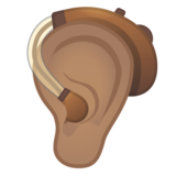 Ear with Hearing Aid: Medium Skin Tone on Google Noto Color Emoji Android 10.0