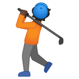 Person Golfing: Dark Skin Tone on Google Noto Color Emoji Android 10.0