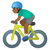 Man Biking: Medium-Dark Skin Tone on Google Noto Color Emoji Android 10.0