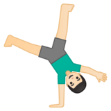 Man Cartwheeling: Light Skin Tone on Google Noto Color Emoji Android 10.0