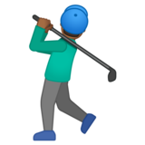 Man Golfing: Medium-Dark Skin Tone on Google Noto Color Emoji Android 10.0