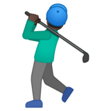 Man Golfing: Dark Skin Tone on Google Noto Color Emoji Android 10.0
