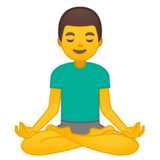 Man in Lotus Position on Google Noto Color Emoji Android 10.0