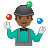 Man Juggling: Medium-Dark Skin Tone on Google Noto Color Emoji Android 10.0