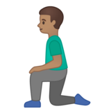 Man Kneeling: Medium Skin Tone on Google Noto Color Emoji Android 10.0