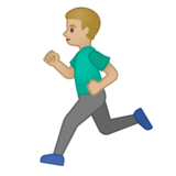 Man Running: Medium-Light Skin Tone on Google Noto Color Emoji Android 10.0