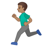 Man Running: Medium Skin Tone on Google Noto Color Emoji Android 10.0