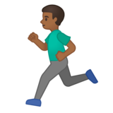 Man Running: Medium-Dark Skin Tone on Google Noto Color Emoji Android 10.0