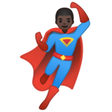 Man Superhero: Dark Skin Tone on Google Noto Color Emoji Android 10.0