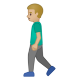 Man Walking: Medium-Light Skin Tone on Google Noto Color Emoji Android 10.0
