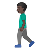Man Walking: Dark Skin Tone on Google Noto Color Emoji Android 10.0
