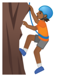 Person Climbing: Medium-Dark Skin Tone on Google Noto Color Emoji Android 10.0