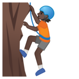 Person Climbing: Dark Skin Tone on Google Noto Color Emoji Android 10.0