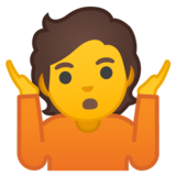 Person Shrugging on Google Noto Color Emoji Android 10.0