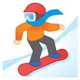 Snowboarder: Light Skin Tone on Google Noto Color Emoji Android 10.0