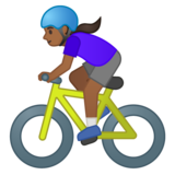 Woman Biking: Medium-Dark Skin Tone on Google Noto Color Emoji Android 10.0