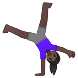 Woman Cartwheeling: Dark Skin Tone on Google Noto Color Emoji Android 10.0