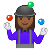 Woman Juggling: Medium-Dark Skin Tone on Google Noto Color Emoji Android 10.0