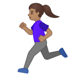 Woman Running: Medium Skin Tone on Google Noto Color Emoji Android 10.0