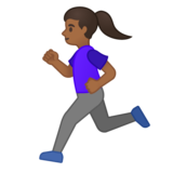 Woman Running: Medium-Dark Skin Tone on Google Noto Color Emoji Android 10.0