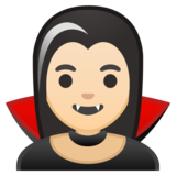 Woman Vampire: Light Skin Tone on Google Noto Color Emoji Android 10.0